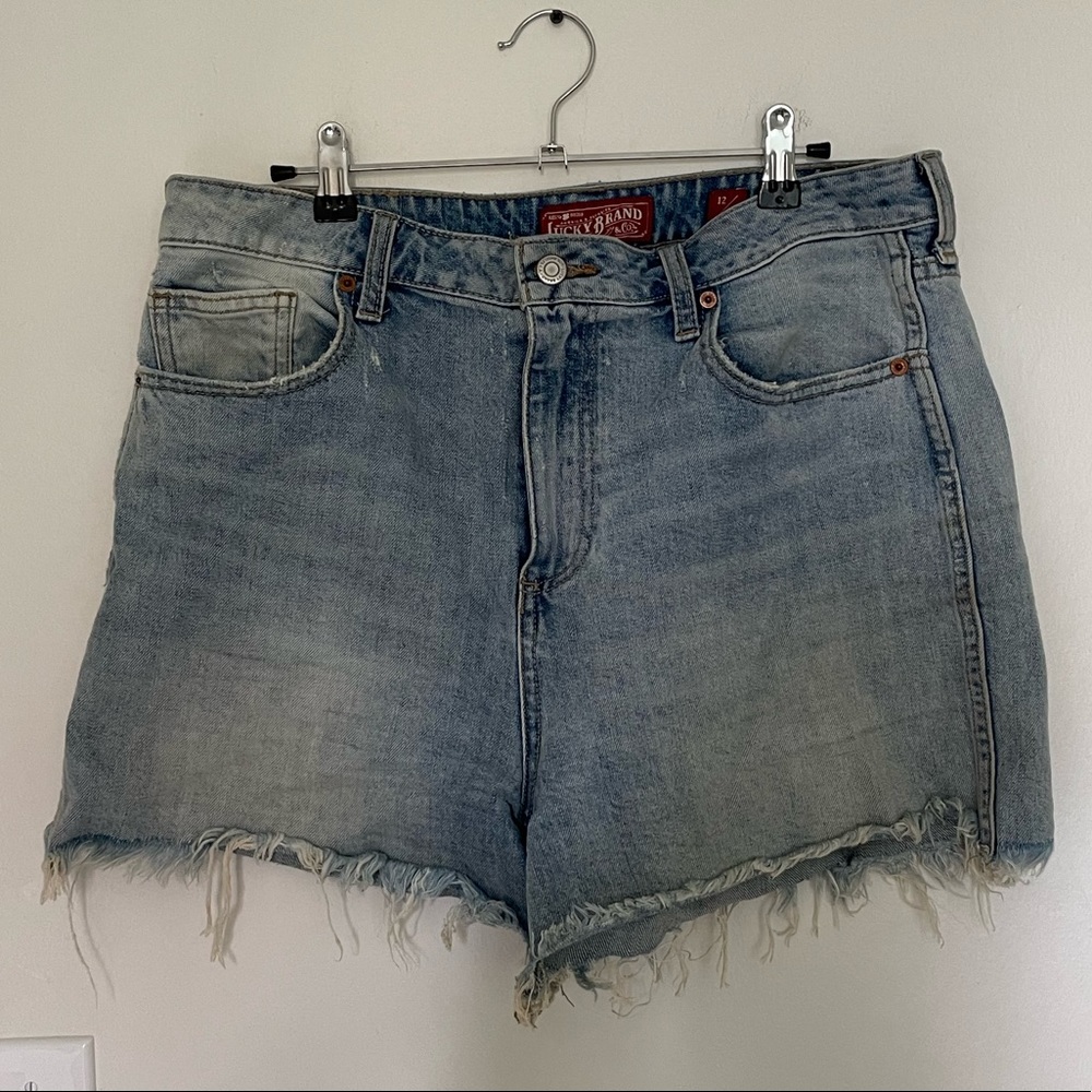 Lucky brand frayed hem denim shorts